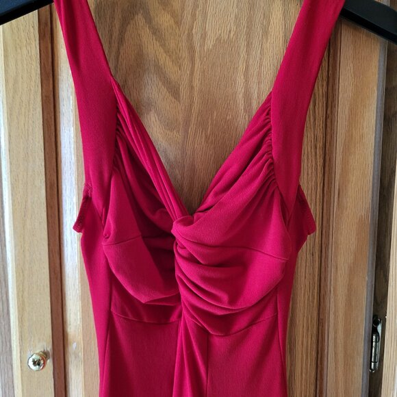 Red dress, polyester and spandex size small - Picture 1 of 5